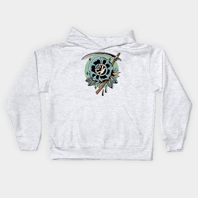 rose of death tattoo Kids Hoodie by donipacoceng